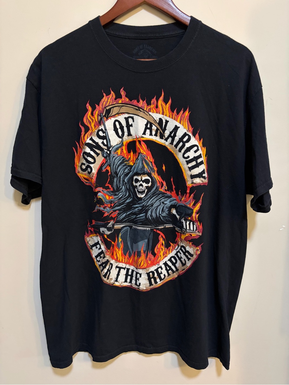 Sons of Anarchy Fear The Reaper Graphic T-Shirt Black Size XL